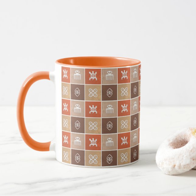 Etniskt afrikanskt mönster med Adinkra symboler Mugg (Med munk)