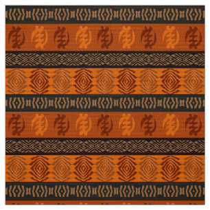 Etniskt afrikanskt mönster med Adinkra symboler Tyg