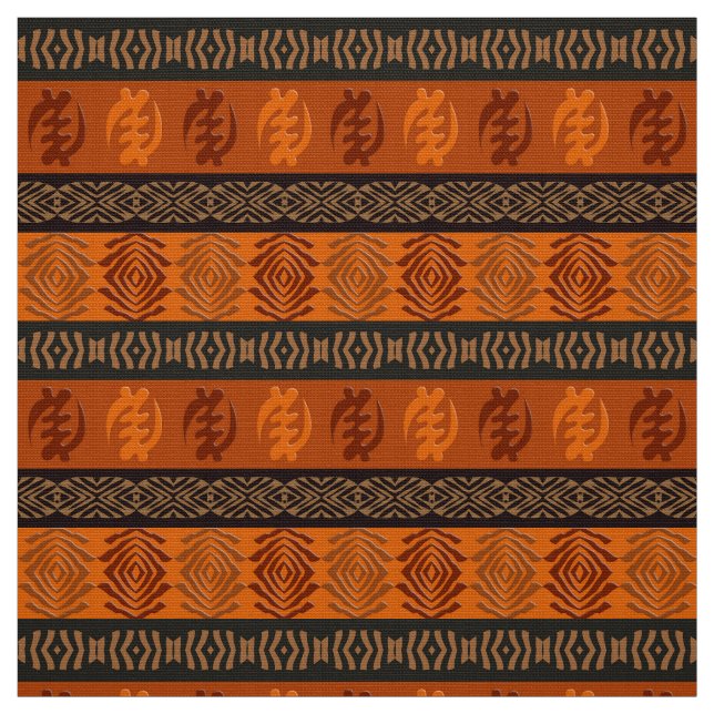 Etniskt afrikanskt mönster med Adinkra symboler Tyg (Provkarta)