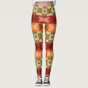 etniskt afrikanskt mönster med simbols. leggings