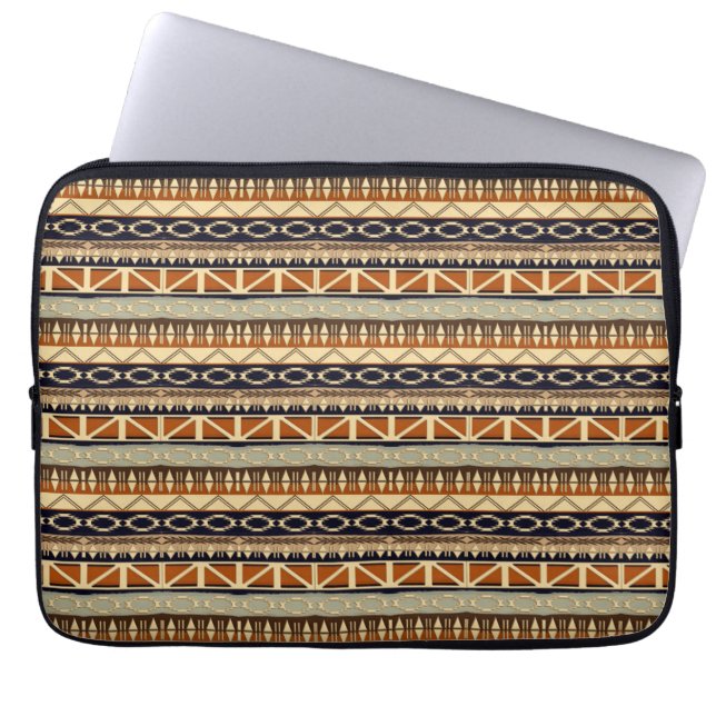 etniskt afrikanskt seamless mönster laptop sleeve (Framsidan)