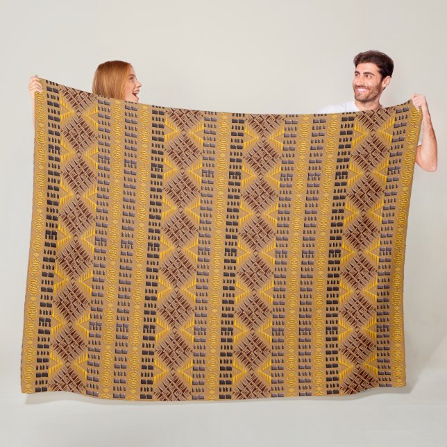 etniskt afrikanskt stam- geometriskt mönster fleecefilt (På plats)