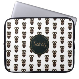 etniskt afrikanskt stam- maskerar. monogram. namn laptop fodral