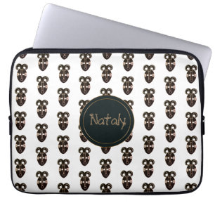 etniskt afrikanskt stam- maskerar. monogram. namn laptop sleeve