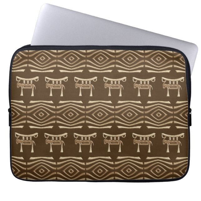 etniskt afrikanskt stam- mönster laptop sleeve (Framsidan)