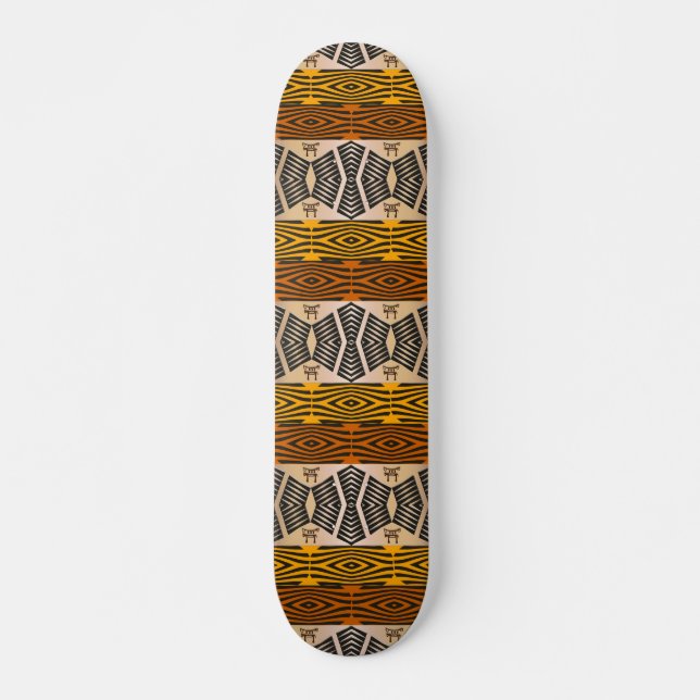 etniskt afrikanskt stam- mönster mini skateboard bräda 18,5 cm (Framsida)