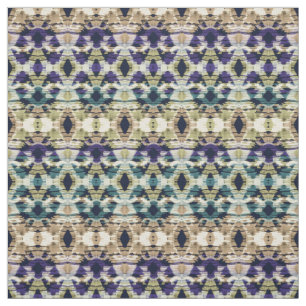 Etniskt blått, beige ikat tyg