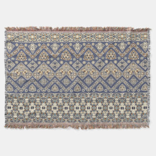 Etniskt blåttbruntmönster filt