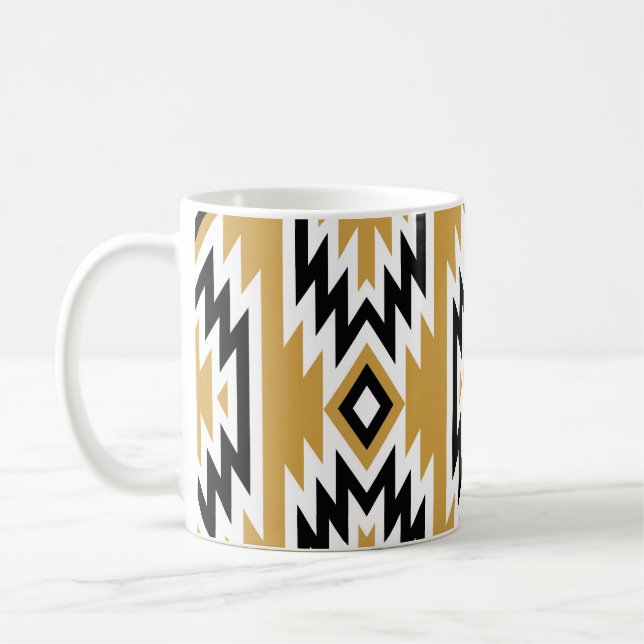 Etniskt boho: vintagens geometriska mönster. kaffemugg (Vänster)