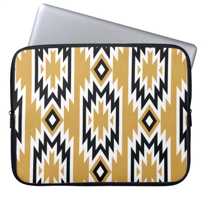 Etniskt boho: vintagens geometriska mönster. laptop fodral (Framsidan)