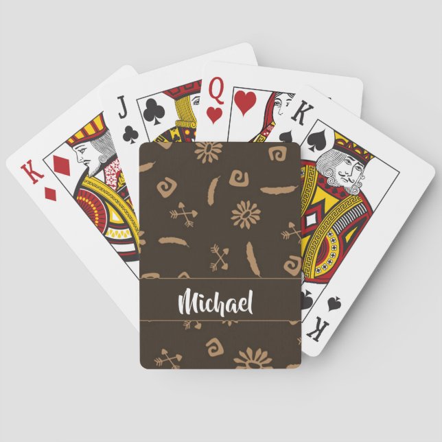Etniskt designnamn casinokort (Baksidan)