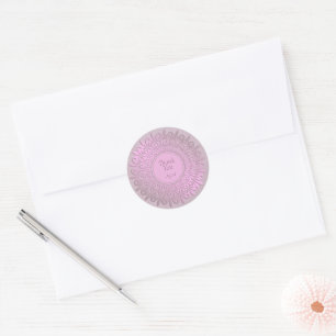 Etniskt färgat Mandala Classic Round Sticker Runt Klistermärke