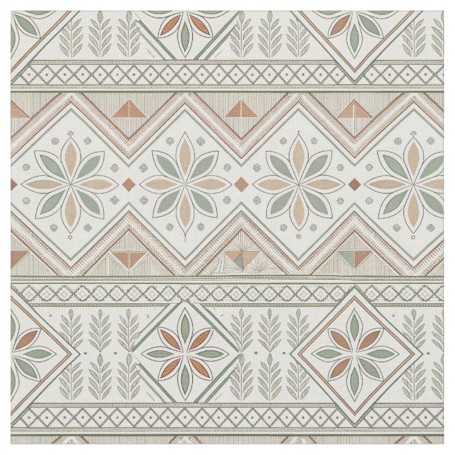 Etniskt geometriskt Blommigt Stam Sömlös Mönster Tyg (Närbild)