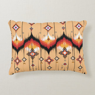 Etniskt geometriskt iskat: Aztec Seamless. Prydnadskudde