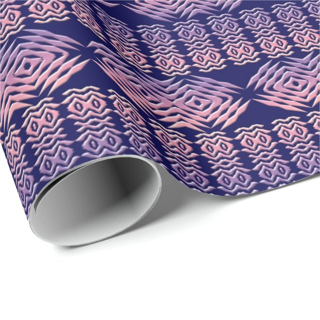 Etniskt geometriskt lutningmönster presentpapper (Rullad Hörn)