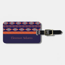 Etniskt geometriskt mönster. affärskort bagagebricka
