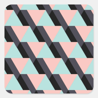 Etniskt geometriskt sömlöst ornament fyrkantigt klistermärke