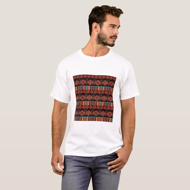 etniskt geometriskt southwestern tee (Hel framsida)