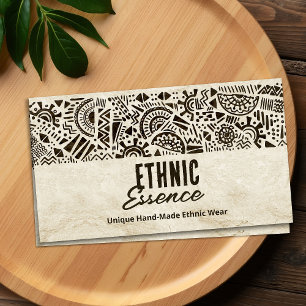 Etniskt Hand-Drawn Ornament Stone Struktur Visitkort