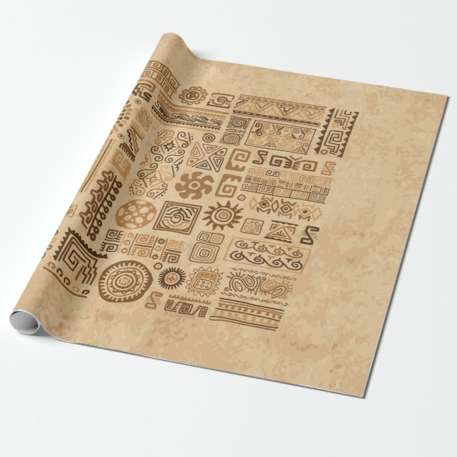 Etniskt handgjort prydnadsföremål presentpapper (Utrullad)