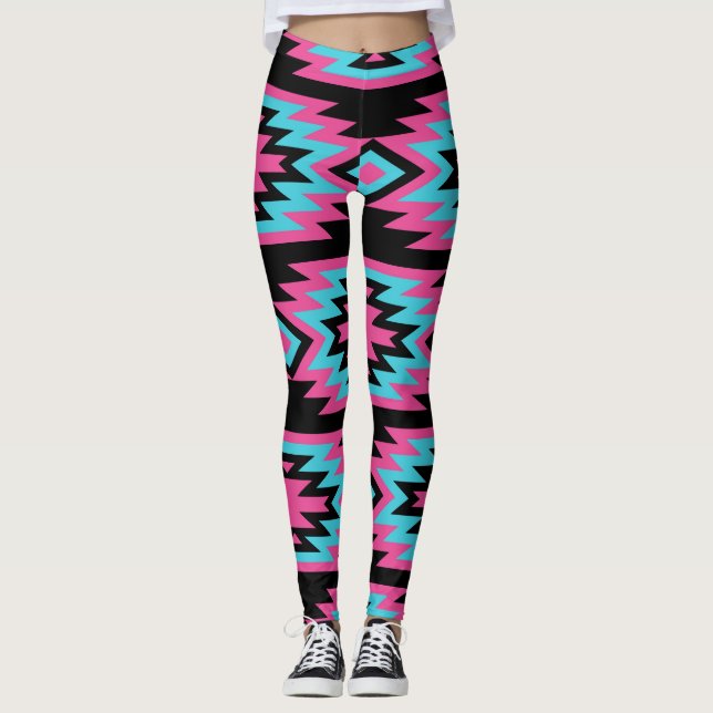 Etniskt Indian: Aztec Motifs. Leggings (Framsida)