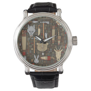 Etniskt jaktmönster armbandsur