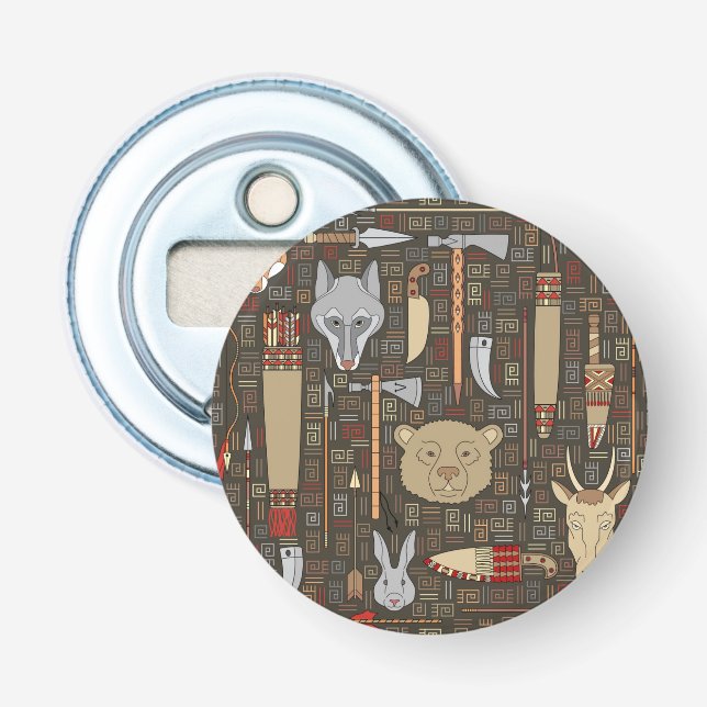 Etniskt jaktmönster flasköppnare (Framsidan)