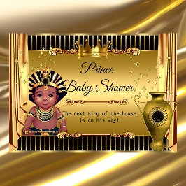 Etniskt Kung Prince Royal Black Guld Baby Shower Inbjudningar