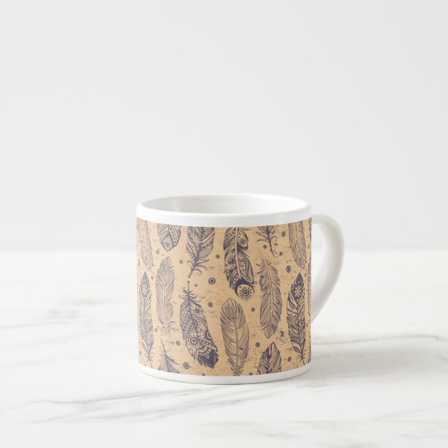 Etniskt ludderkontur Mönster Espressomugg (Framsida höger)