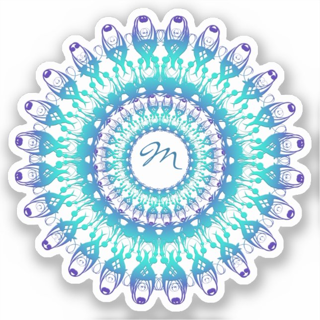 Etniskt Mandala Design Sticker Klistermärken (Framsida)