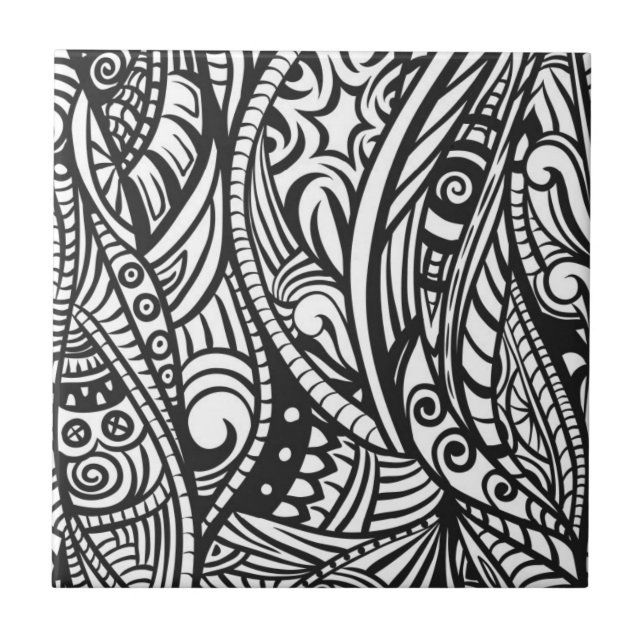 Etniskt mönster 3 kakelplatta (Framsidan)