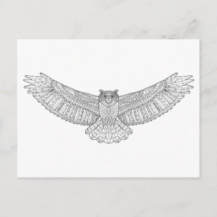 Etniskt mönstrad Eagle Uggla Vykort