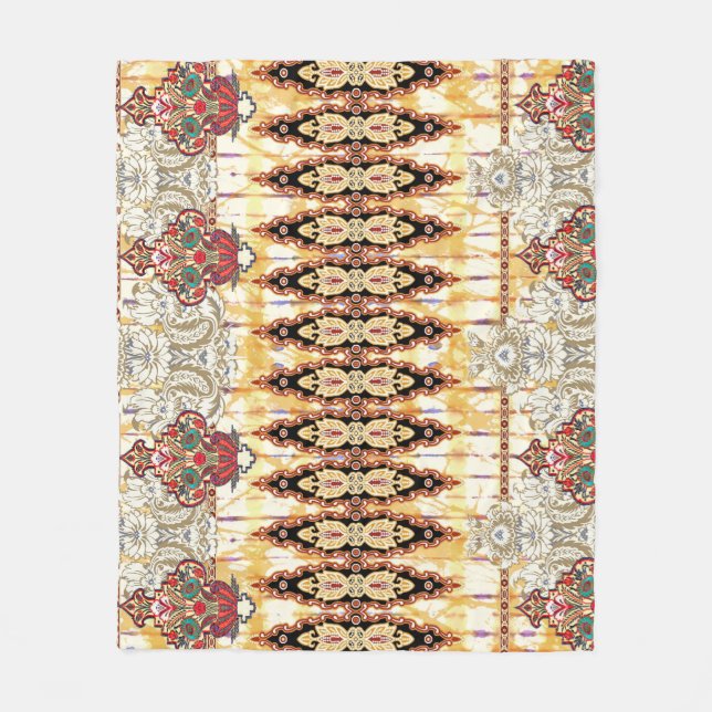 Etniskt mughal: blommigt digital mönster fleecefilt (Framsidan)