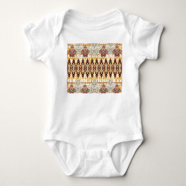 Etniskt mughal: blommigt digital mönster t shirt (Framsida)