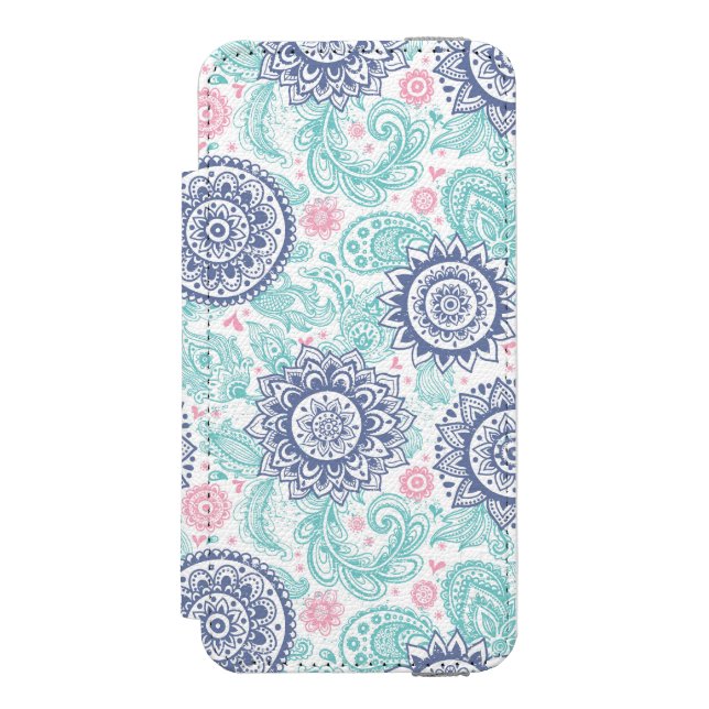 Etniskt Paisley mönster Incipio iPhone Wallet Skal (Folio Framsidan)