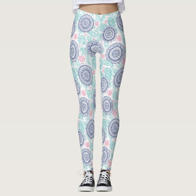 Etniskt Paisley mönster Leggings (Framsida)