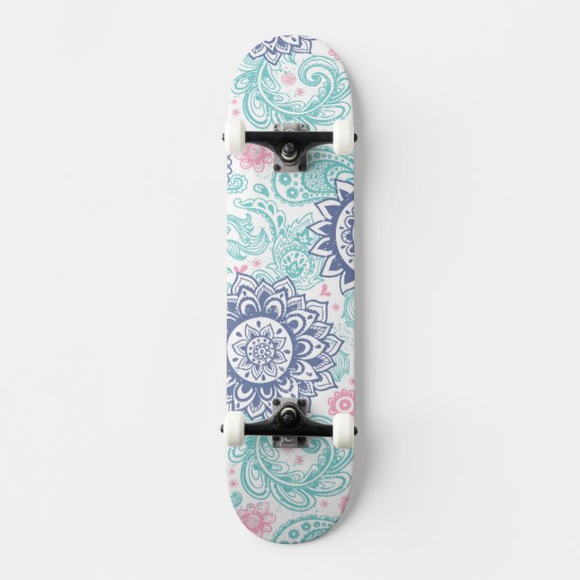 Etniskt Paisley mönster Skateboard Bräda 20 Cm (Framsida)