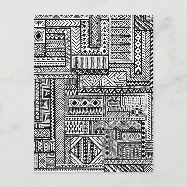 Etniskt prydnadsföremål vykort (Framsida)