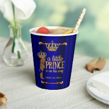 Etniskt Royal Blue Guld Prince Baby Shower