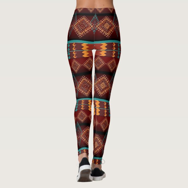 etniskt seamless mönster leggings (Baksida)