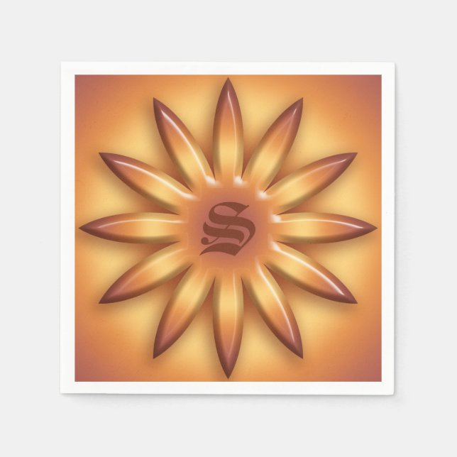 Etniskt sol. Övertoningens geometriska struktur.Mo Pappersservett (Framsidan)