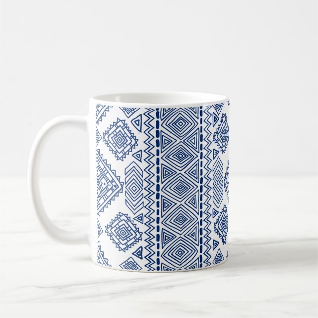 Etniskt sömlöst geometriskt mönster kaffemugg (Vänster)