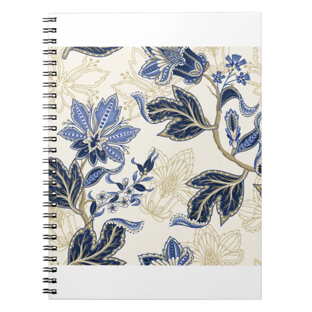 Etniskt sömlöst mönster med indisk ornament. Vint Anteckningsbok (Framsidan)