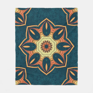 Etniskt sömlöst mönster med mandala. illustration fleecefilt