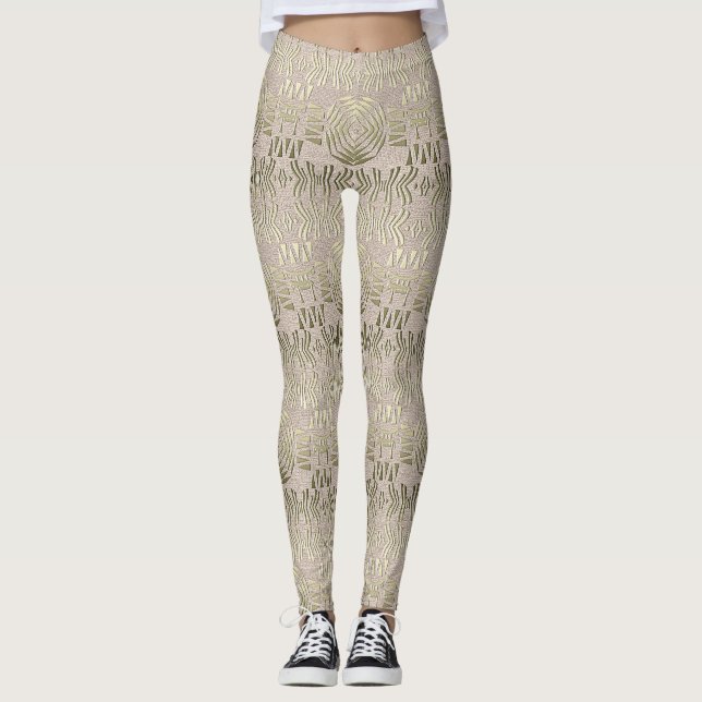 etniskt stam- afrikanskt mönster leggings (Framsida)