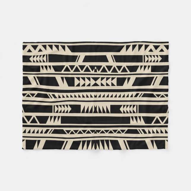 Etniskt stam- tryck för geometrisk design fleecefilt (Framsidan (Horisontell))