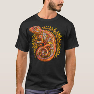 Etniskt stamutkast Iguana-design T Shirt