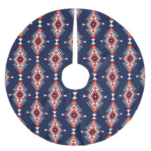 Etniskt stil, geometriskt sömlöst mönster. julgransmatta borstad polyester
