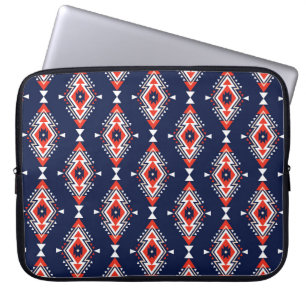 Etniskt stil, geometriskt sömlöst mönster. laptop fodral