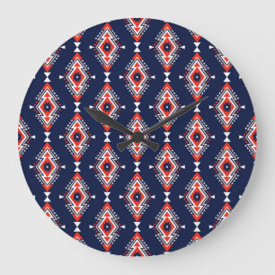 Etniskt stil, geometriskt sömlöst mönster. stor klocka